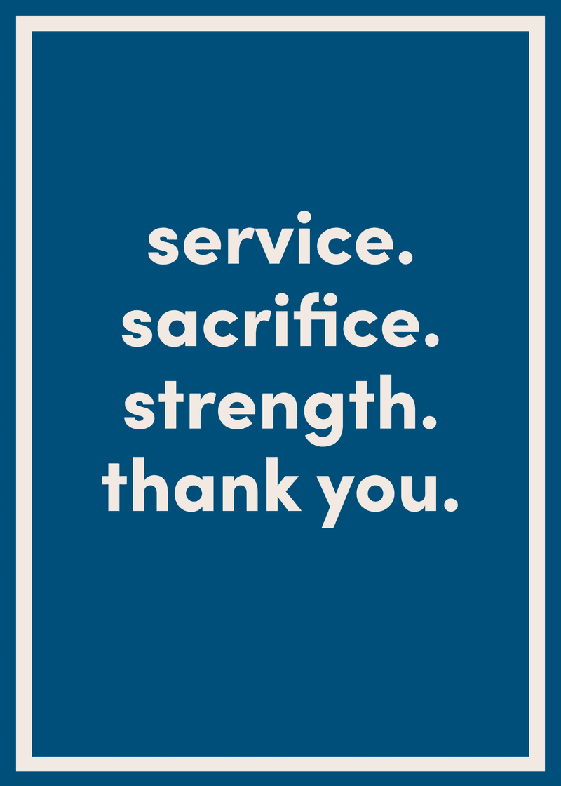 Thank You For Your Sacrifice Greeting Card E9