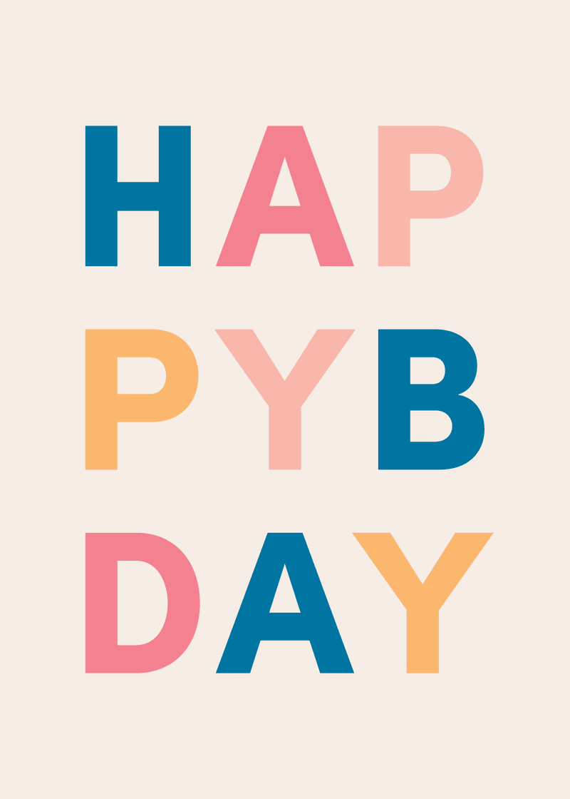 Happy Birthday Letters Greeting Card R5