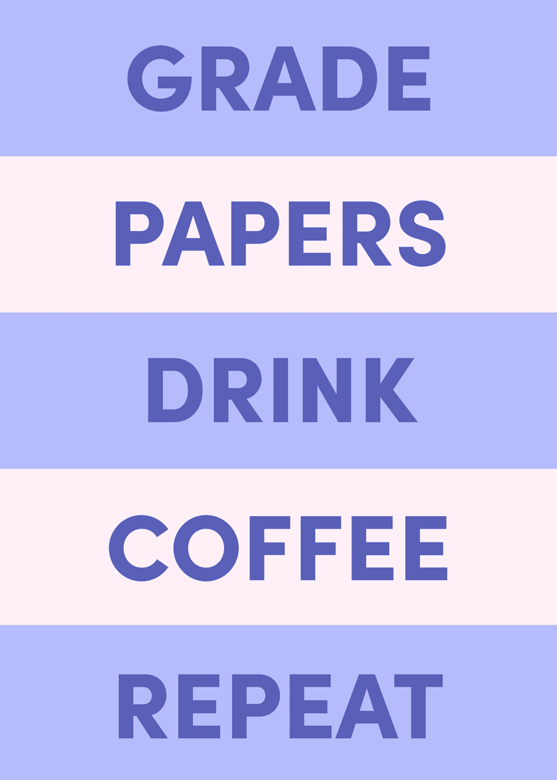 Grade Papers Greeting Card V4