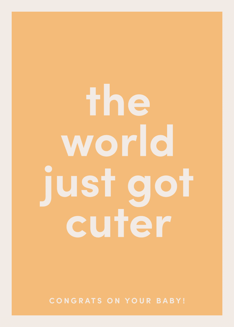 World Just Got Cuter Greeting Card W4