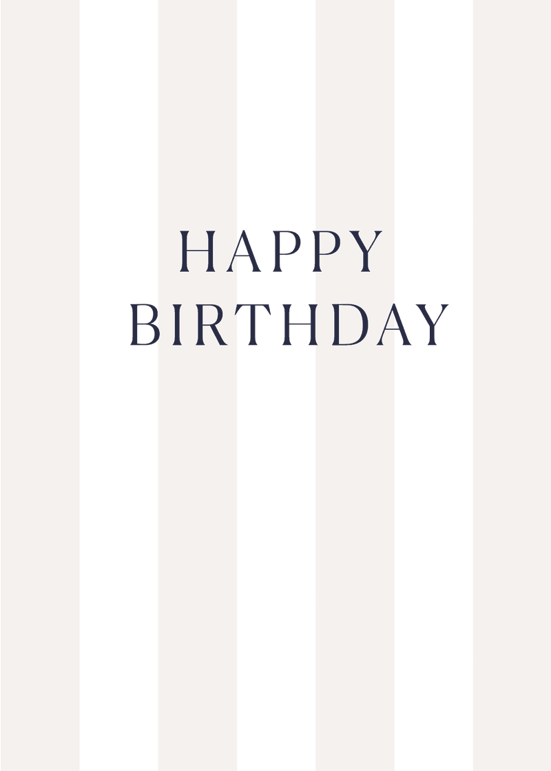 Happy Birthday Stripes Greeting Card X7
