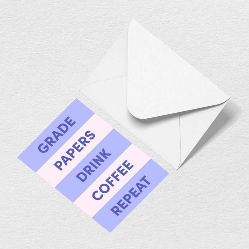 Grade Papers Greeting Card V4