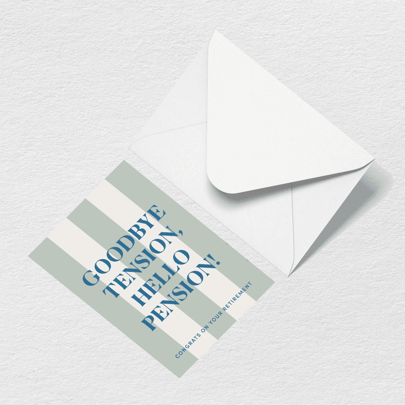 Hello Pension Greeting Card T6