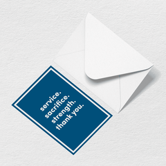 Thank You For Your Sacrifice Greeting Card E9
